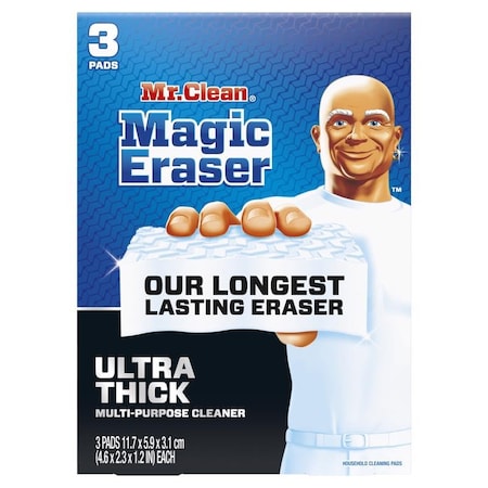 Mr. Clean Mr. Clean Ultra Thick Eraser Heavy Duty Cleaning Pad For All Purpose 4.6 in. L 3 pk 80764629
